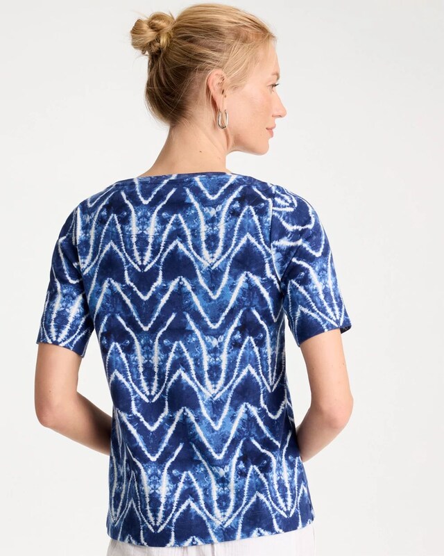Tie Dye Chevron Pima Elbow Sleeve Tee - image 3